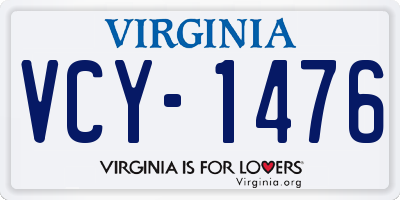 VA license plate VCY1476