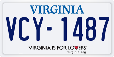 VA license plate VCY1487