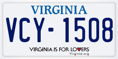 VA license plate VCY1508