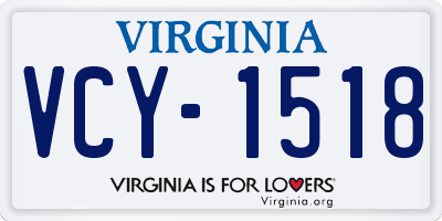 VA license plate VCY1518