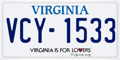 VA license plate VCY1533