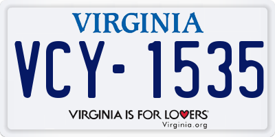 VA license plate VCY1535