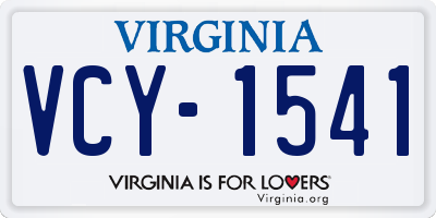 VA license plate VCY1541