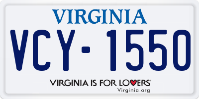 VA license plate VCY1550