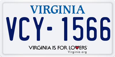 VA license plate VCY1566