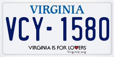 VA license plate VCY1580