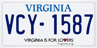 VA license plate VCY1587