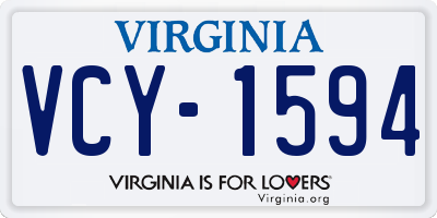 VA license plate VCY1594