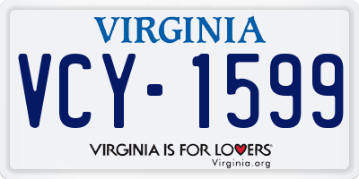 VA license plate VCY1599