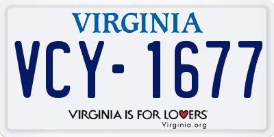 VA license plate VCY1677