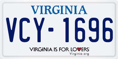 VA license plate VCY1696