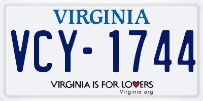 VA license plate VCY1744