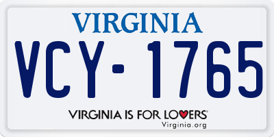 VA license plate VCY1765