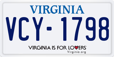 VA license plate VCY1798