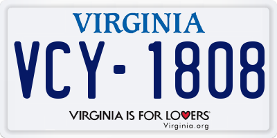 VA license plate VCY1808