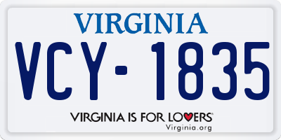 VA license plate VCY1835