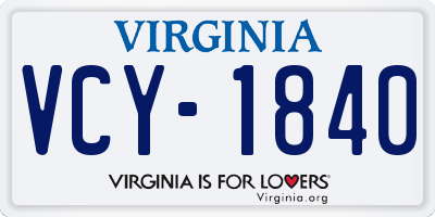 VA license plate VCY1840