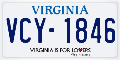 VA license plate VCY1846