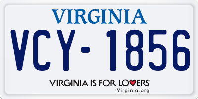VA license plate VCY1856