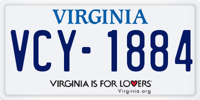 VA license plate VCY1884