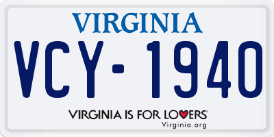 VA license plate VCY1940