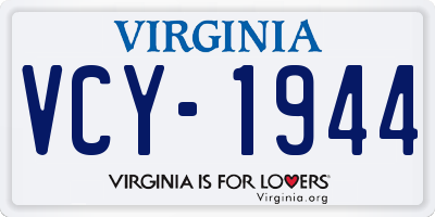 VA license plate VCY1944