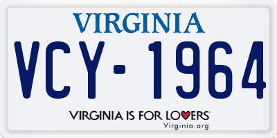 VA license plate VCY1964