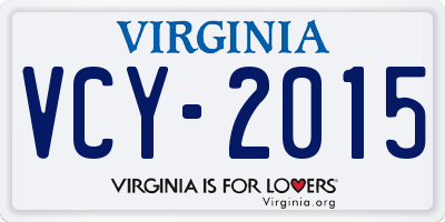 VA license plate VCY2015