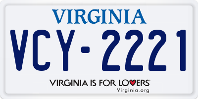 VA license plate VCY2221