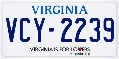 VA license plate VCY2239