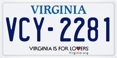 VA license plate VCY2281