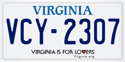 VA license plate VCY2307