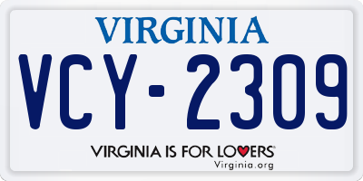 VA license plate VCY2309