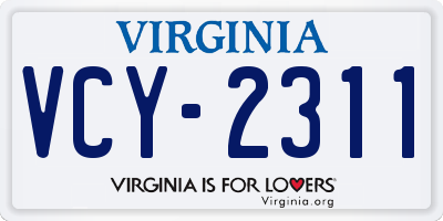 VA license plate VCY2311