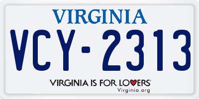 VA license plate VCY2313