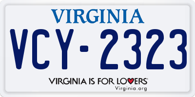 VA license plate VCY2323