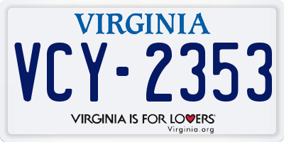 VA license plate VCY2353