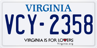 VA license plate VCY2358