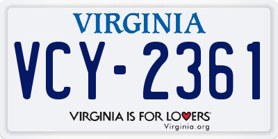 VA license plate VCY2361