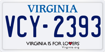 VA license plate VCY2393