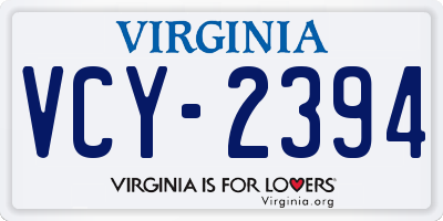 VA license plate VCY2394