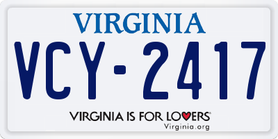 VA license plate VCY2417