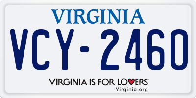 VA license plate VCY2460