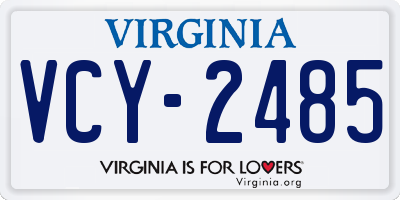 VA license plate VCY2485
