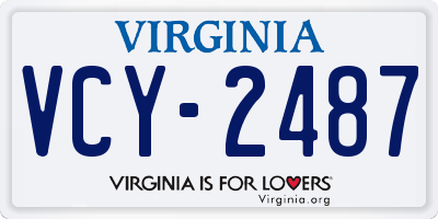 VA license plate VCY2487