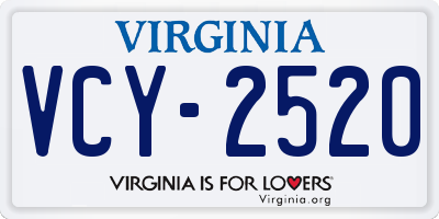 VA license plate VCY2520
