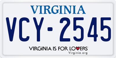 VA license plate VCY2545
