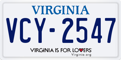 VA license plate VCY2547