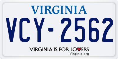 VA license plate VCY2562