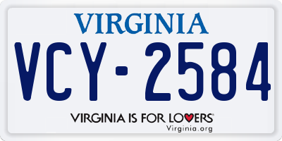 VA license plate VCY2584